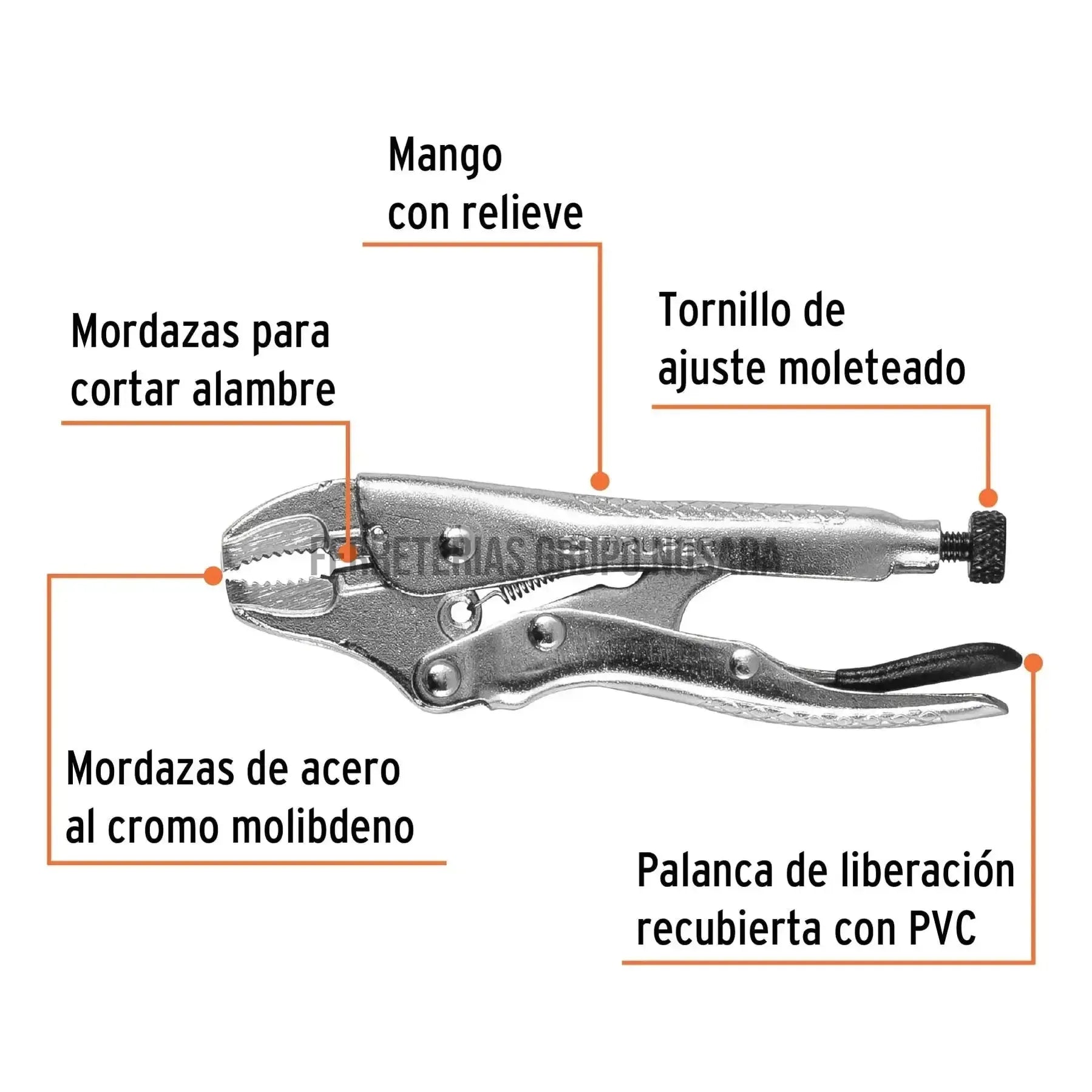 Pinza de presión 4 mordaza curva TRUPER PPT 4C / 17419-