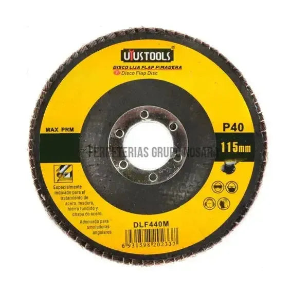 DISCO LIJA FLAP P/MADERA 115MM #40 DLF440M UYUSTOOLS-