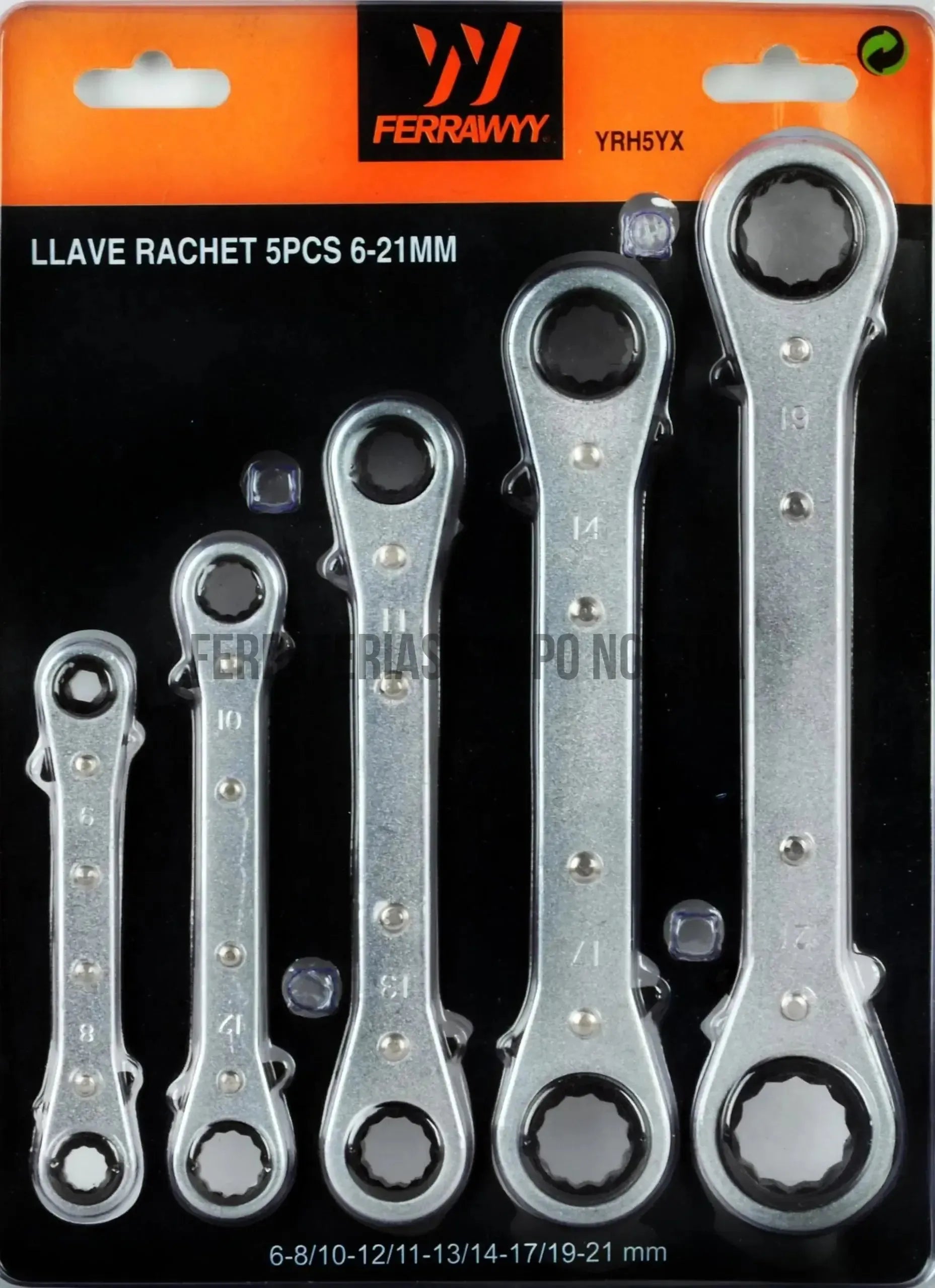 SET 5 PCS LLAVE RACHET 6-21MM FWYY-TMX-