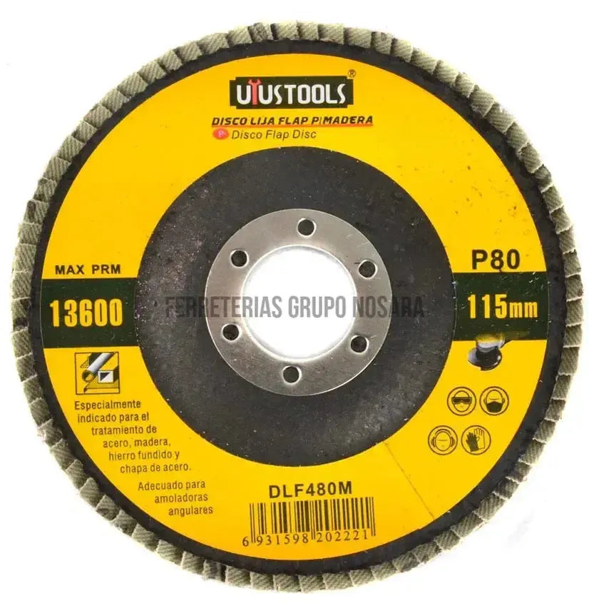 DISCO FLAP 4 1/2″ MADERA/METAL GR80 UYUSTOOLS-