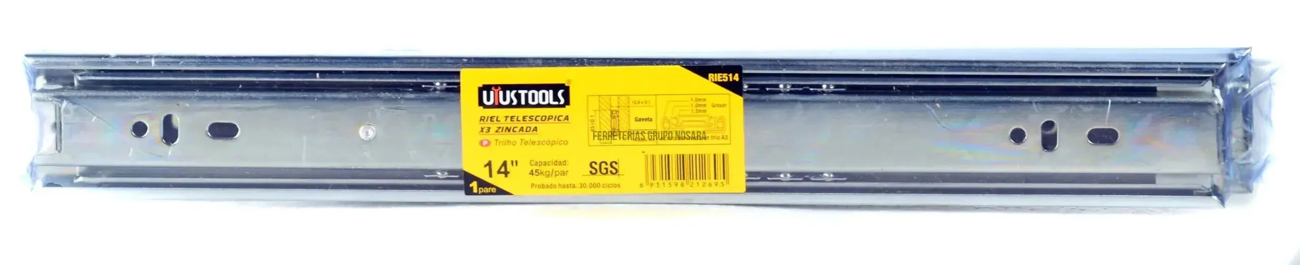 RIEL TELESCOPICA X3 ZINCADA 14″ UYUSTOOLS-