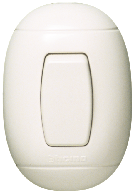 Interruptor sencillo parche Oval sencillo 10A blanco Bticino / P52