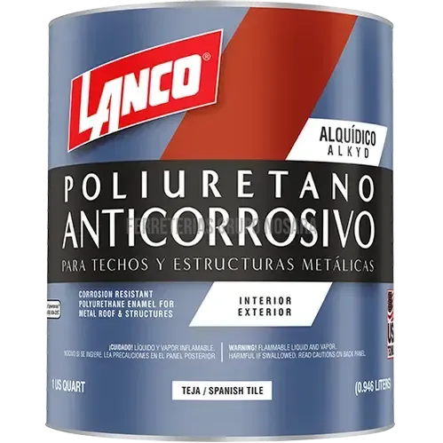 Pintura anticorrosiva poliuretano para techos y estructuras metalicas cuarto Lanco (teja) / MM91-5-000297-718594009155