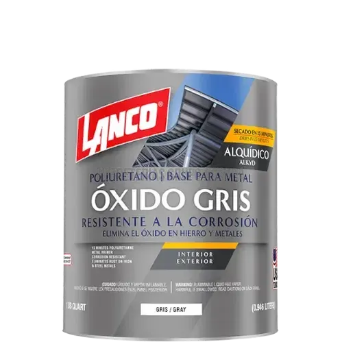 Anticorrosivo poliuretano 15 min interior y exterior cuarto minio gris oxido Lanco / MM225-5-000608-718594022550