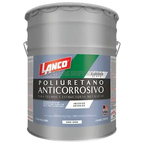 Pintura anticorrosiva poliuretano para techos y estructuras metálicas cubeta Lanco / MM96-2 (verde)-000709-718594009629