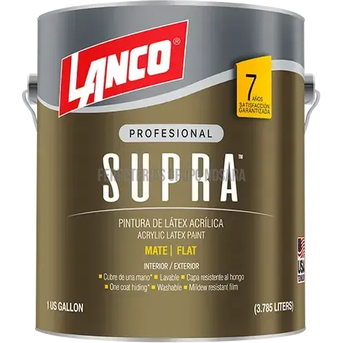 Pintura mate Supra galon Lanco VA950-4 (Blanco)-001052-718594095042