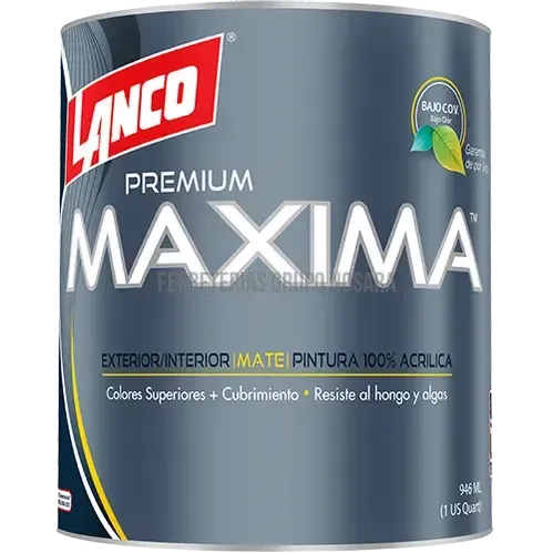 Pintura acrílica mate Máxima Premium cuarto (base Deep)5 Lanco / MA683-5-001269-718594068350