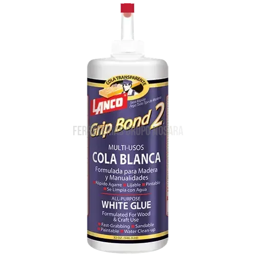 Cola para madera Grip Bond 2 blanca 1/4 galon Lanco / WA502-5-001573-718594050256