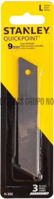 Hoja para cutter Snap-off 9 mm Stanley 11-300 (3 por paquete)-