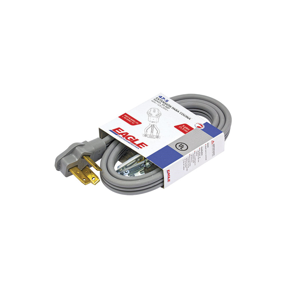Extension electrica para cocina 3 pies 40A 125-250V gris Eagle / 47-3-002259-7441109002145