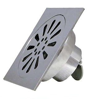 Drenaje cuadrado 10 cm metalico con trampa salida de 50 mm (2") cromo Coflex / PC-310