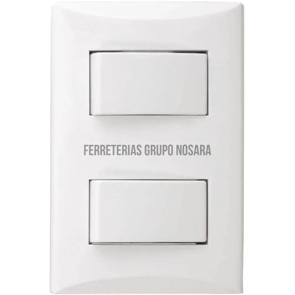 Interruptor doble 15A 110V blanco Plata Eagle / 1004-W-008567-7441109000394