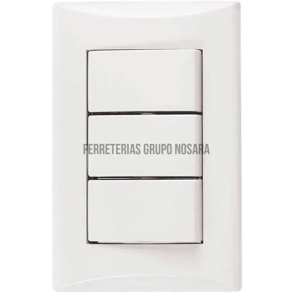 Interruptor triple 15A 110V blanco Plata Eagle / 1005-W-008576-7441109000479