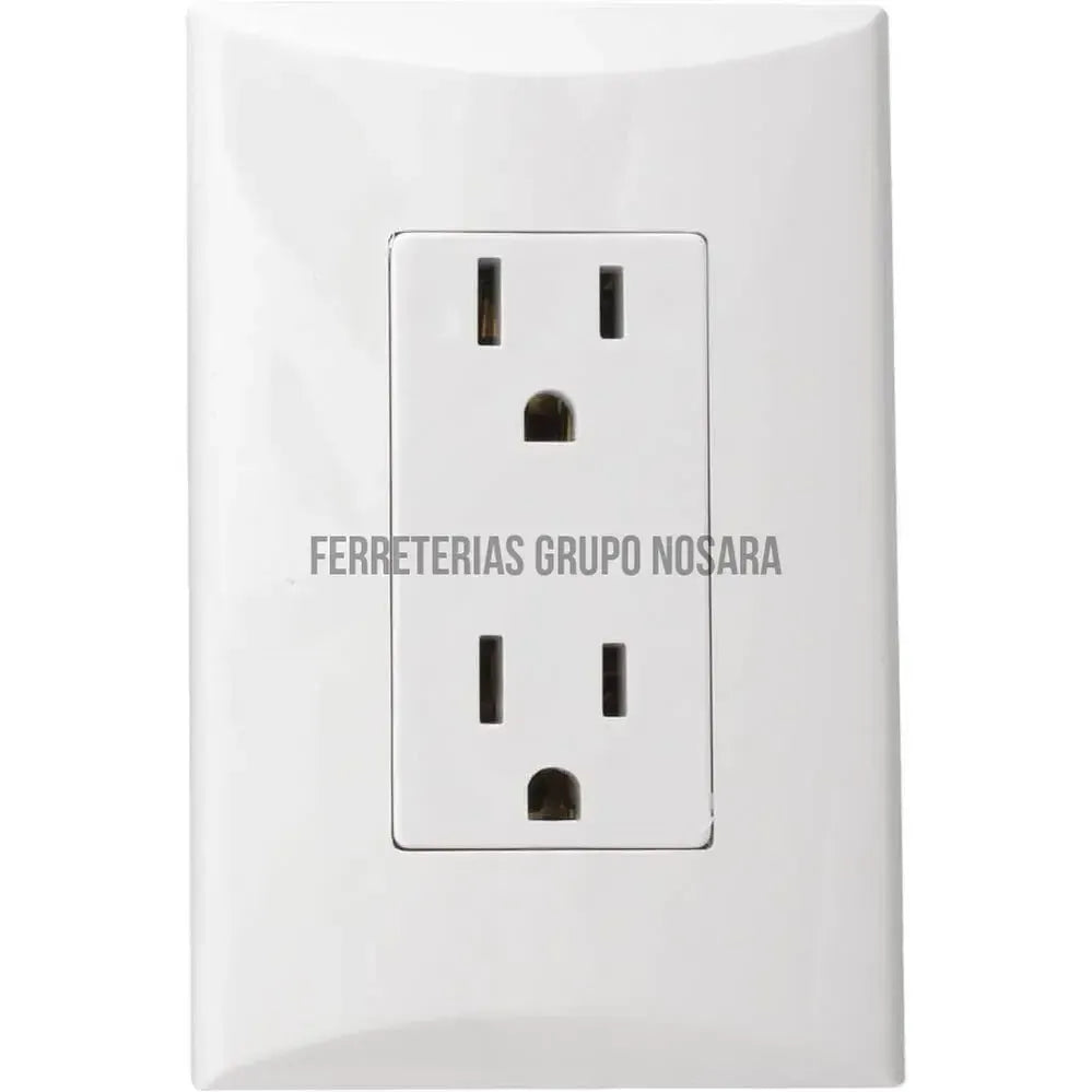 Tomacorriente doble 15A 110V polarizado tamper resistant blanco Plata Eagle / 1009-AW-008582-7441109000554