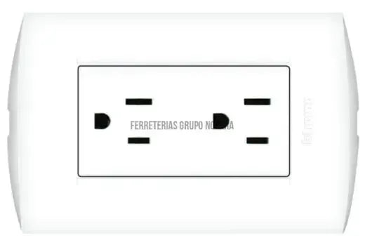 Tomacorriente doble 2P+T 15A tamper resistant 3 modulos blanco Modus Style / AE2228S2-