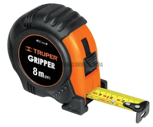 CINTA Flexómetro Gripper contra impactos 8 m cinta 25 mm, Truper / 14579-014073-7501206673331