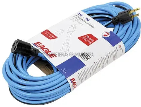 Extension electrica uso rudo 30 metros azul 10A 110V cable TSJ 3x16 NEMA 5-15 Eagle / 215-100-015107-7441109009281