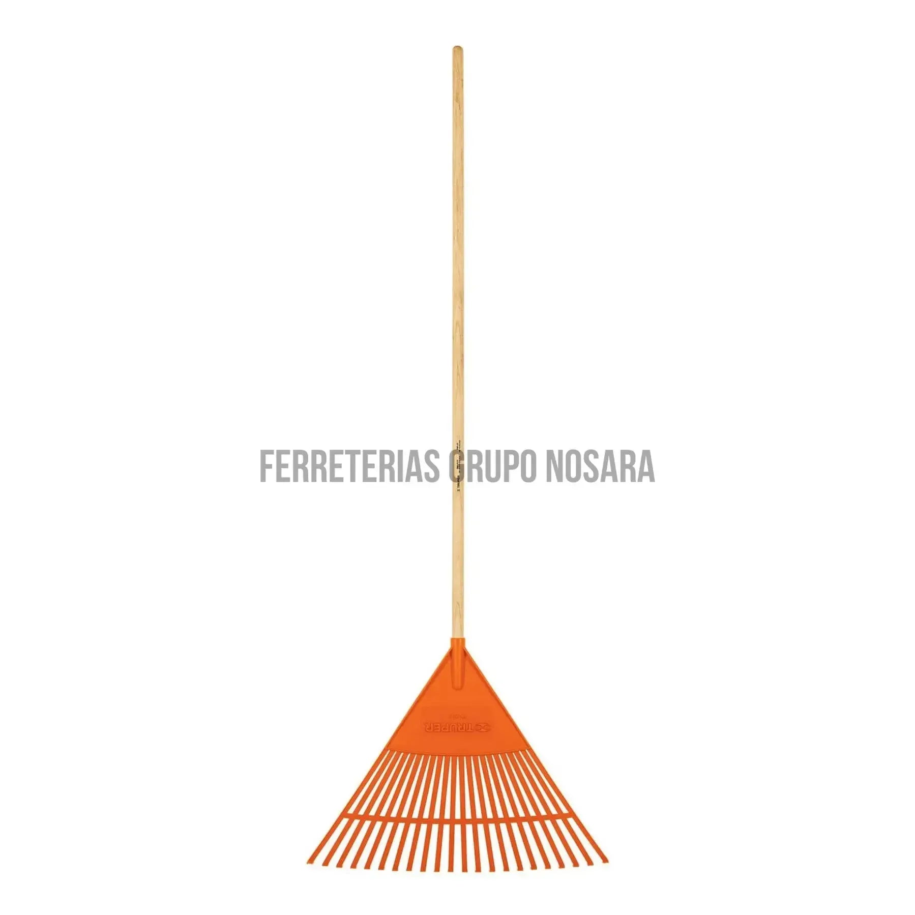Escoba Rastrillo plástica flexible para jardín, 22 dientes, mango 48" / 19785-018639-7501206659908