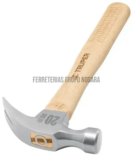Martillo pulido 20 oz uña curva, mango madera, Truper / 16753-021547-7501206624180