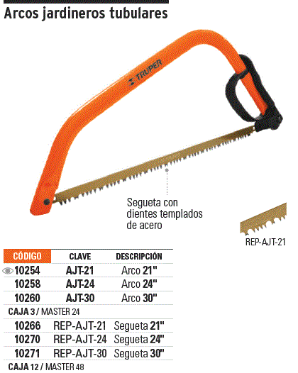 Segueta de repuesto para arco jardinero AJT-30, Truper / 10271-