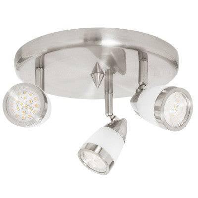 Lampara spot dirigible 3 luces GU10 150W 100-240V satinado Bejar I Tecnolite 180LVC203MVS