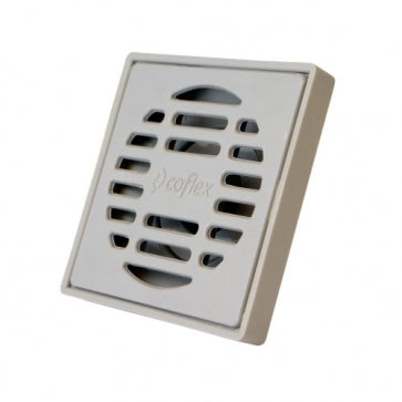 Drenaje cuadrado 10 cm plastica con rejilla salida de 50 mm (2") gris Coflex / PC-160