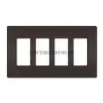 Placa 4 modulos plastica sin tornillos negra Radiant Legrand / RWP264BK-031325-785007295733