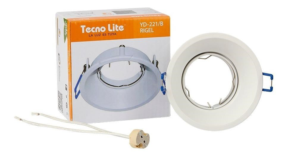 Round recessed lamp GX5.3 50W 100-240V white Rigel Tecnolite 60YD221MVB