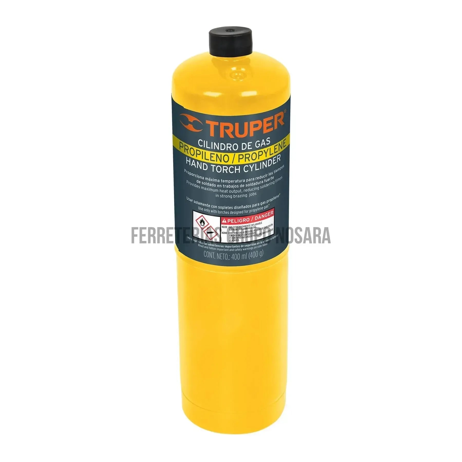 Cilindro de gas propileno de 400g, amarillo, Truper / 11914-033307-7506240639725