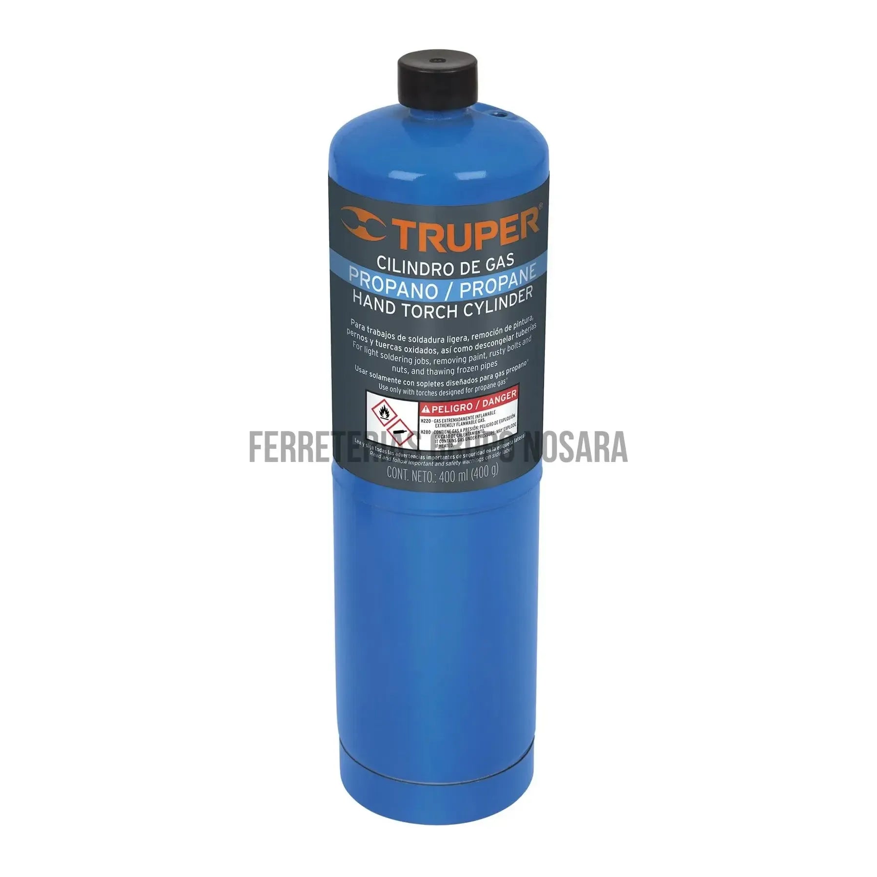 Cilindro de gas propano de 400 g, azul, Truper / 11913-033308-7506240639718