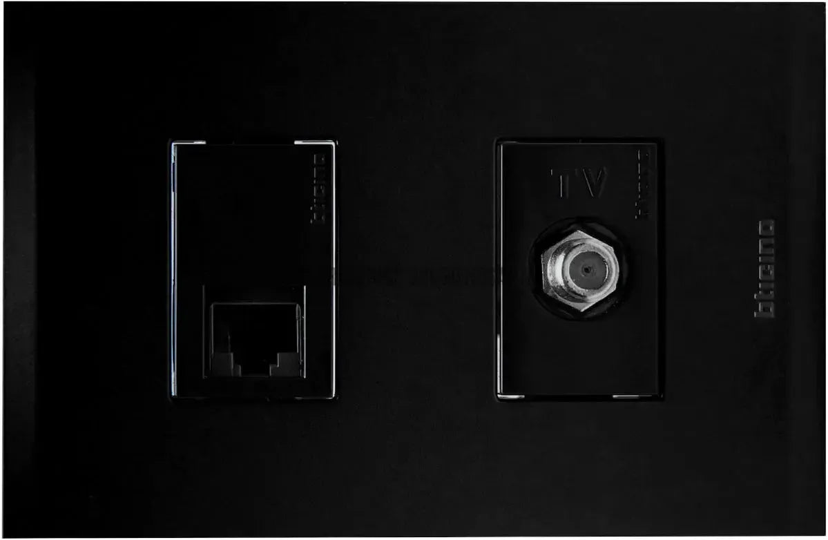 Conector para computo RJ45 CAT6 y TV coaxial negra Nobile Bticino / AF2292EANG-