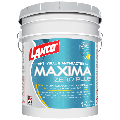 Pintura sellador antibacterial mate Maxima Zero Plus cubeta Lanco MA4410-2 (blanco)