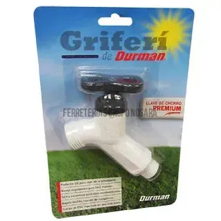 Llave de chorro premium para jardin de 12 mm (1/2") x 45 PVC-100357-7441018835483