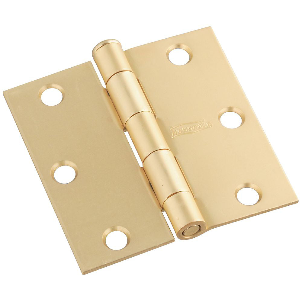 Bisagra de puerta 3" x 3" dorada National Hardware N142-604 (2 por paquete)