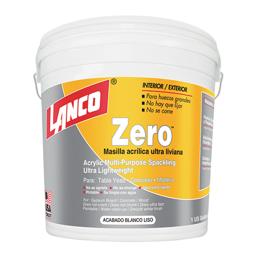 Masilla acrilica ultra liviana Zero blanco 1/16 galon Lanco SC098-7