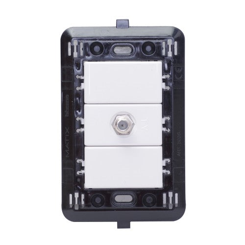 Conector para TV coaxial tipo F blanco Matix Bticino SAM5173DF/3H