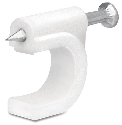 Grapa aislante para cable coaxial blanca 8 mm Volteck GCU-8B (20 por paquete)