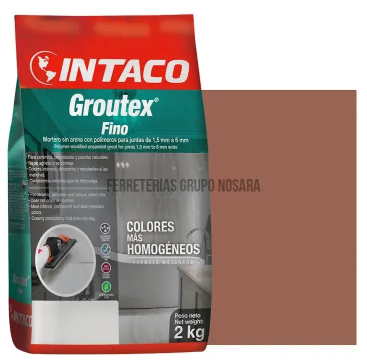 Fragua Groutex sin arena 2 kg Intaco (#19 terracota)-102242-787002006130