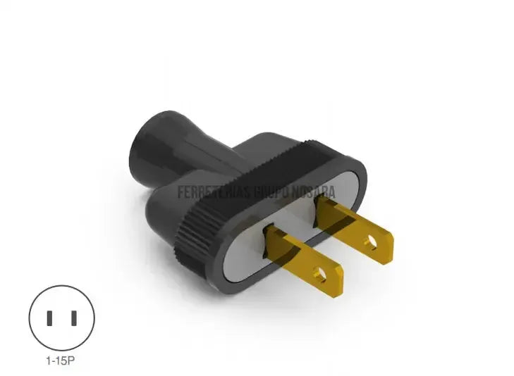 Enchufe plano 15A 110V negro Eagle 1140-BK-107532-7441109000738