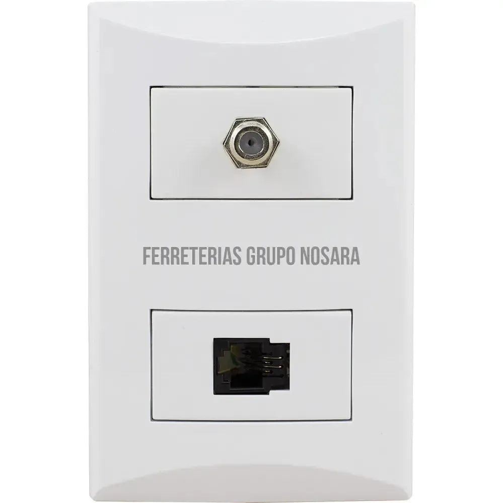 Conector para telefono RJ11 y TV coaxial blanco Plata Eagle 1007-AW-200539-7441109008253