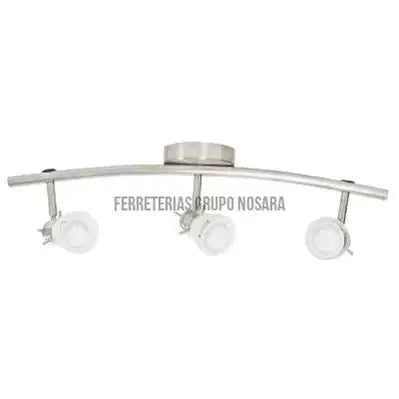 Lampara spot dirigible 3 luces GU10 150W 100-240V con riel curvo satinado Barcelo I Tecnolite 180LVR903MVS-560012-7501668564284