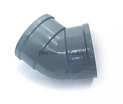 Codo sanitario PVC SDR32.5 pared delgada 45° 75 mm (3")-600091-7441102801240