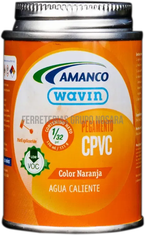 Pegamento CPVC agua caliente bronce 1/32 galon Amanco-