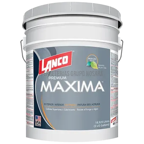 Pintura satinada Maxima Premium cubeta Lanco MA760-2 (Blanco)-MN013379-718594076027