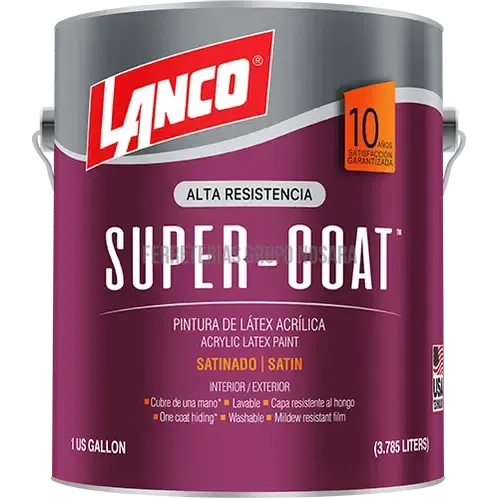 Pintura satinada Super Coat galon Lanco SC3730-4 (Blanco)-MN013408-718594373041