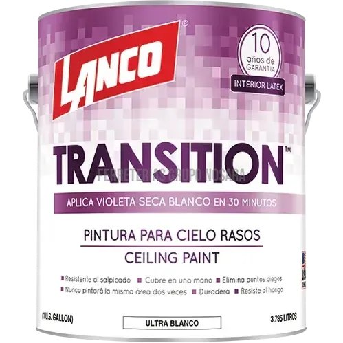 Pintura acrilica mate para techo Transition galon Lanco TS368-4 (blanco)-MS 005769-718594036847