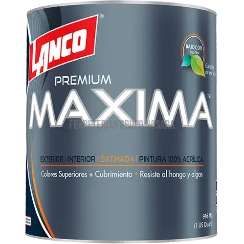 Pintura satinada Maxima Premium cuarto Lanco MA764-5 (Base Accent)-MS004900-718594076454