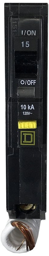 Breaker de enchufar 1 polo 15A 120/240V UL con falla a tierra Square D QO115GFI