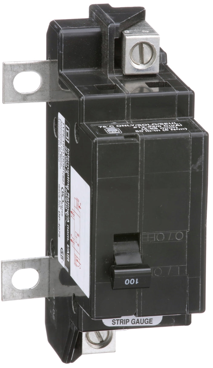 Breaker principal 2 polos 100A 22kA 120/240V para centro carga 12 16 20 espacios Square D QOM100VH