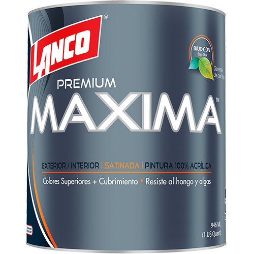 Pintura satinada Maxima Premium cuarto Lanco MA764-5 (Base Accent)